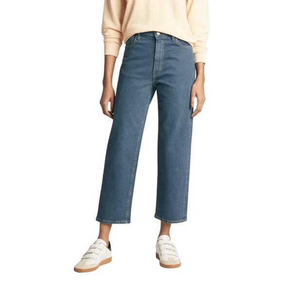 The Great Jeans Womens Size 26 Blue The Easy Roll High Rise Cropped Straight Leg - Picture 1 of 11